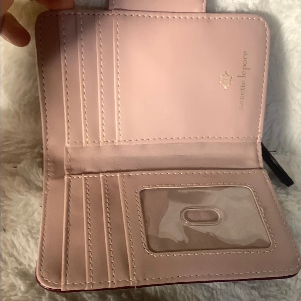 NWOT Nanette Lepore Deep Red Textured Wallet - Picture 3 of 8